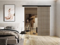 Porte coulissante Dover 202 (Sonoma chêne + Noir)