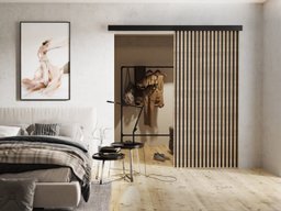 Porte coulissante Dover 203 (Sonoma chêne + Noir)