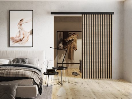 Porte coulissante Dover 203 (Sonoma chêne + Noir)