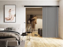 Porte coulissante Dover 204 (Blanc + Noir)