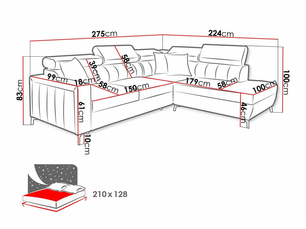 Canapé d'angle Sarasota 147 (Mono 235 + Botanical 36)