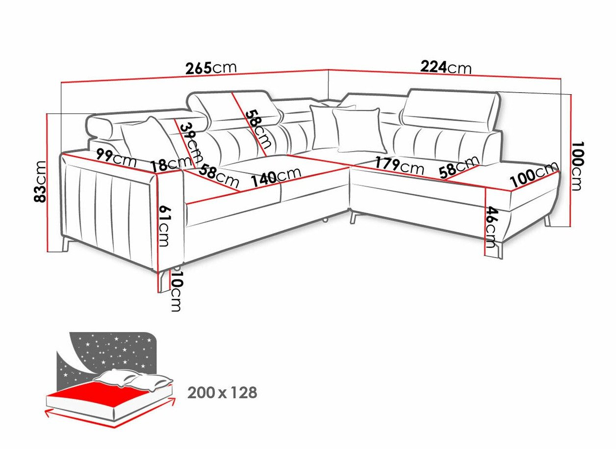 Canapé d'angle Sarasota 148 (Mono 242 + Botanical 36)