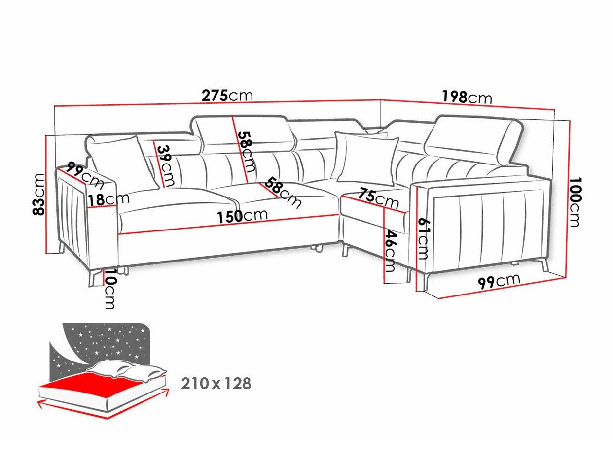 Canapé d'angle Sarasota 149 (Mono 231 + Botanical 36)
