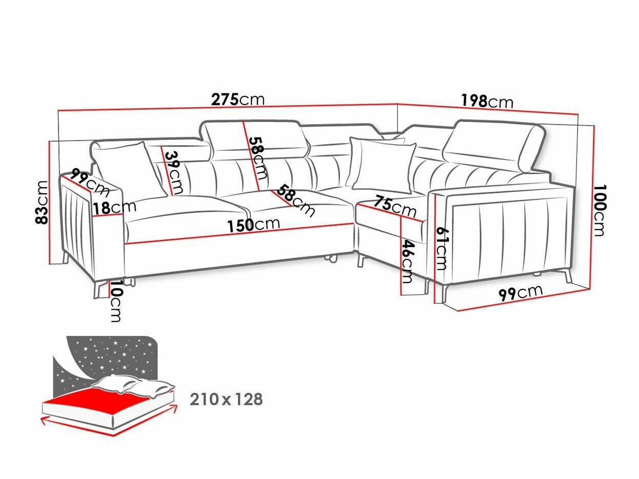 Canapé d'angle Sarasota 149 (Mono 235 + Botanical 36)