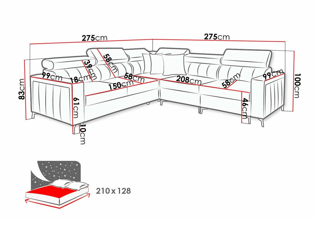 Canapé d'angle Sarasota 152 (Mono 231 + Botanical 36)