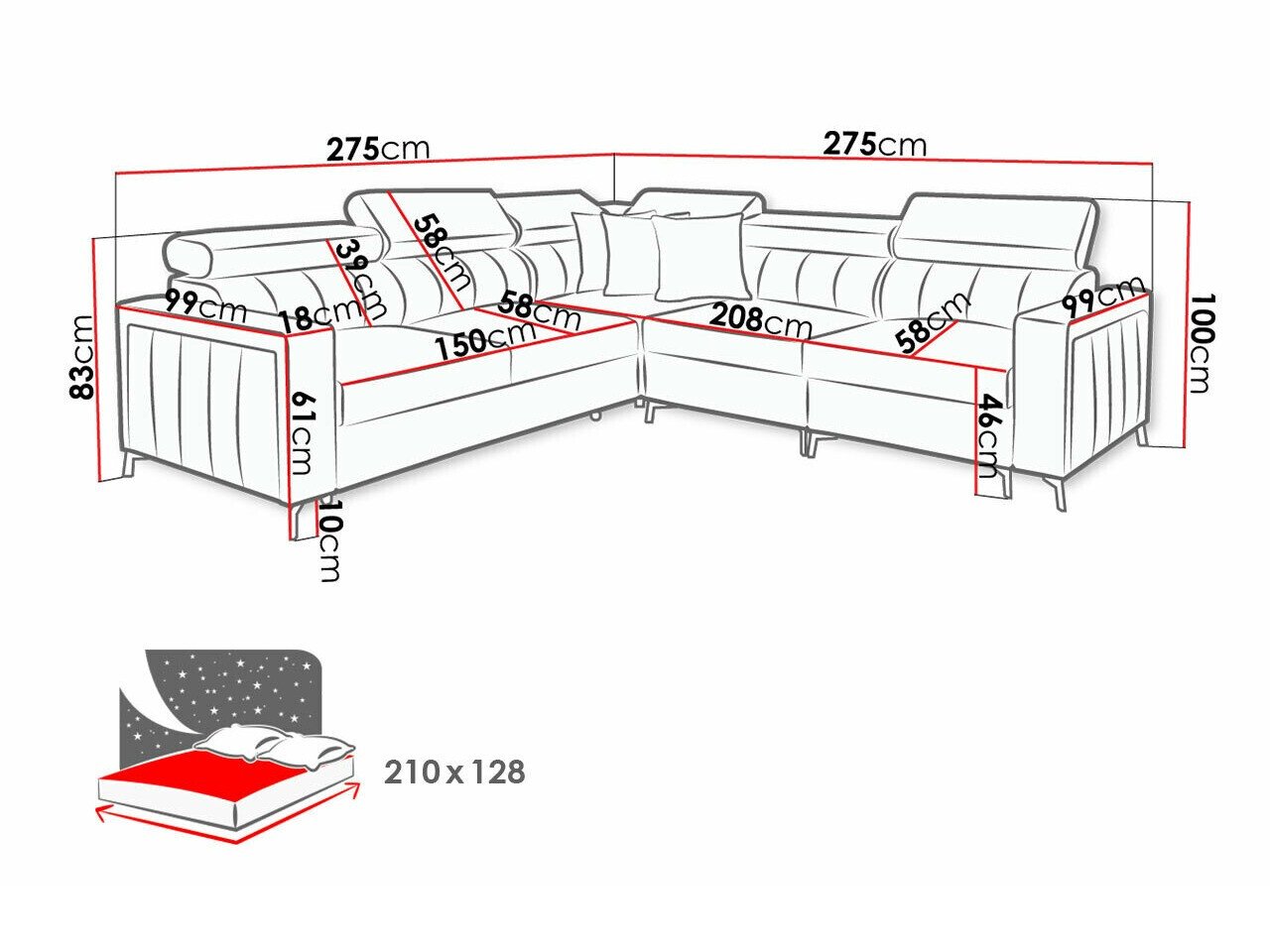 Canapé d'angle Sarasota 152 (Mono 234 + Botanical 36)