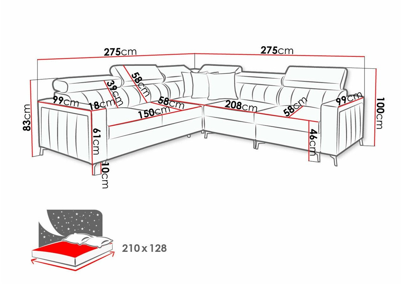 Canapé d'angle Sarasota 152 (Mono 242 + Botanical 36)
