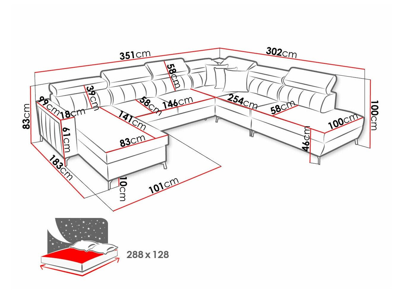 Canapé d'angle Sarasota 155 (Mono 242 + Botanical 36)