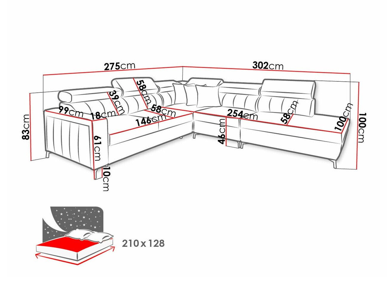 Canapé d'angle Sarasota 156 (Mono 234 + Botanical 36)