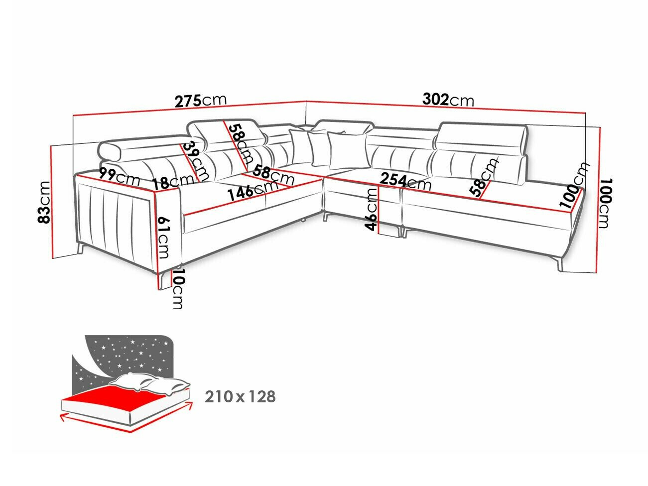 Canapé d'angle Sarasota 156 (Mono 234 + Botanical 36)