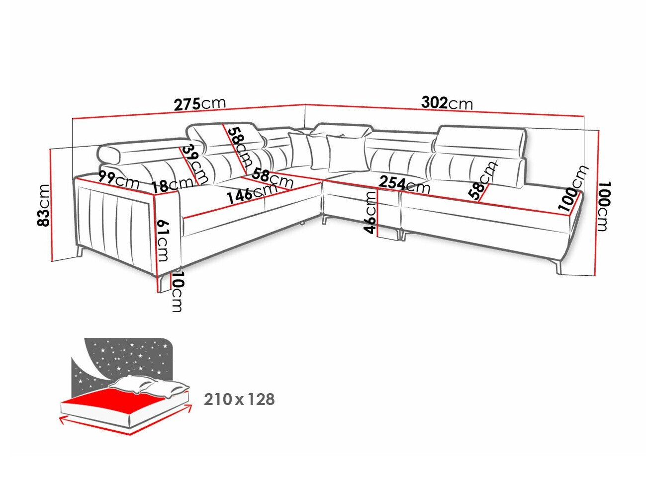 Canapé d'angle Sarasota 156 (Mono 242 + Botanical 36)