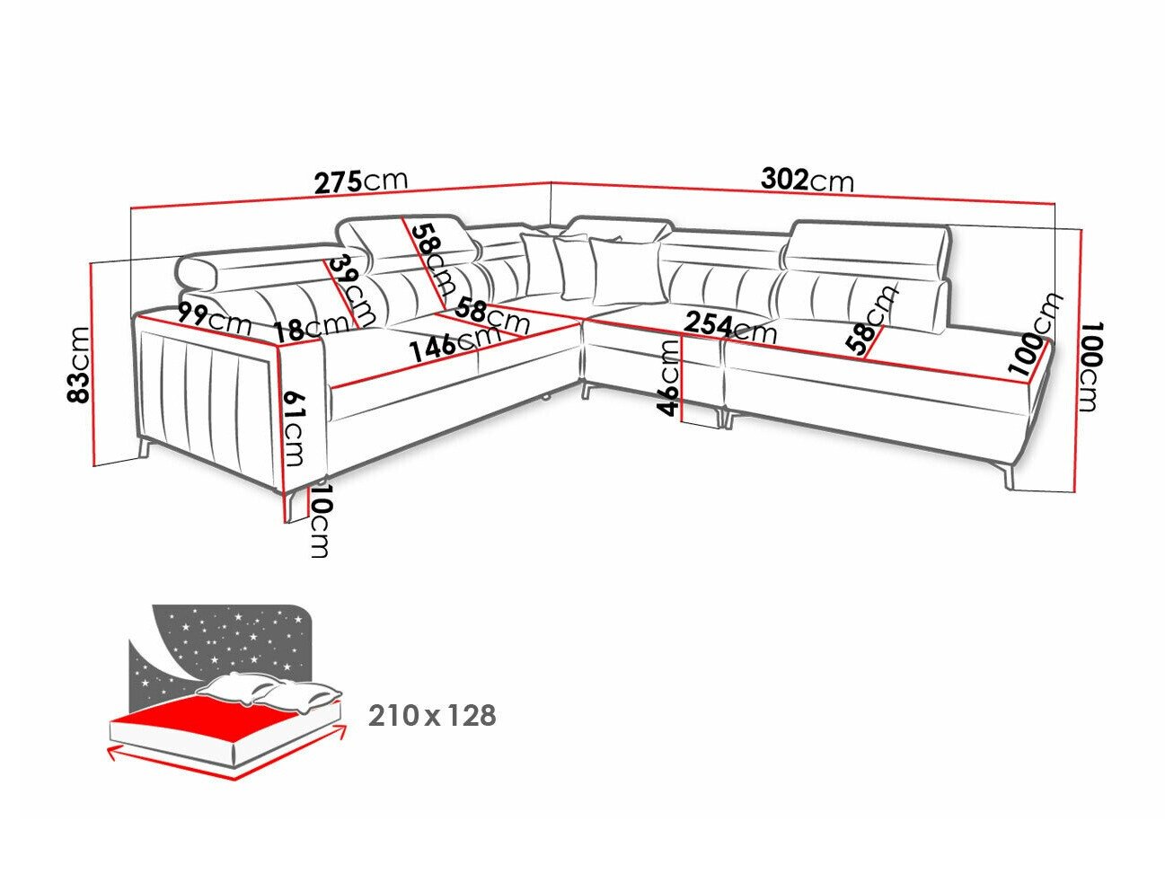 Canapé d'angle Sarasota 156 (Mono 242 + Botanical 36)