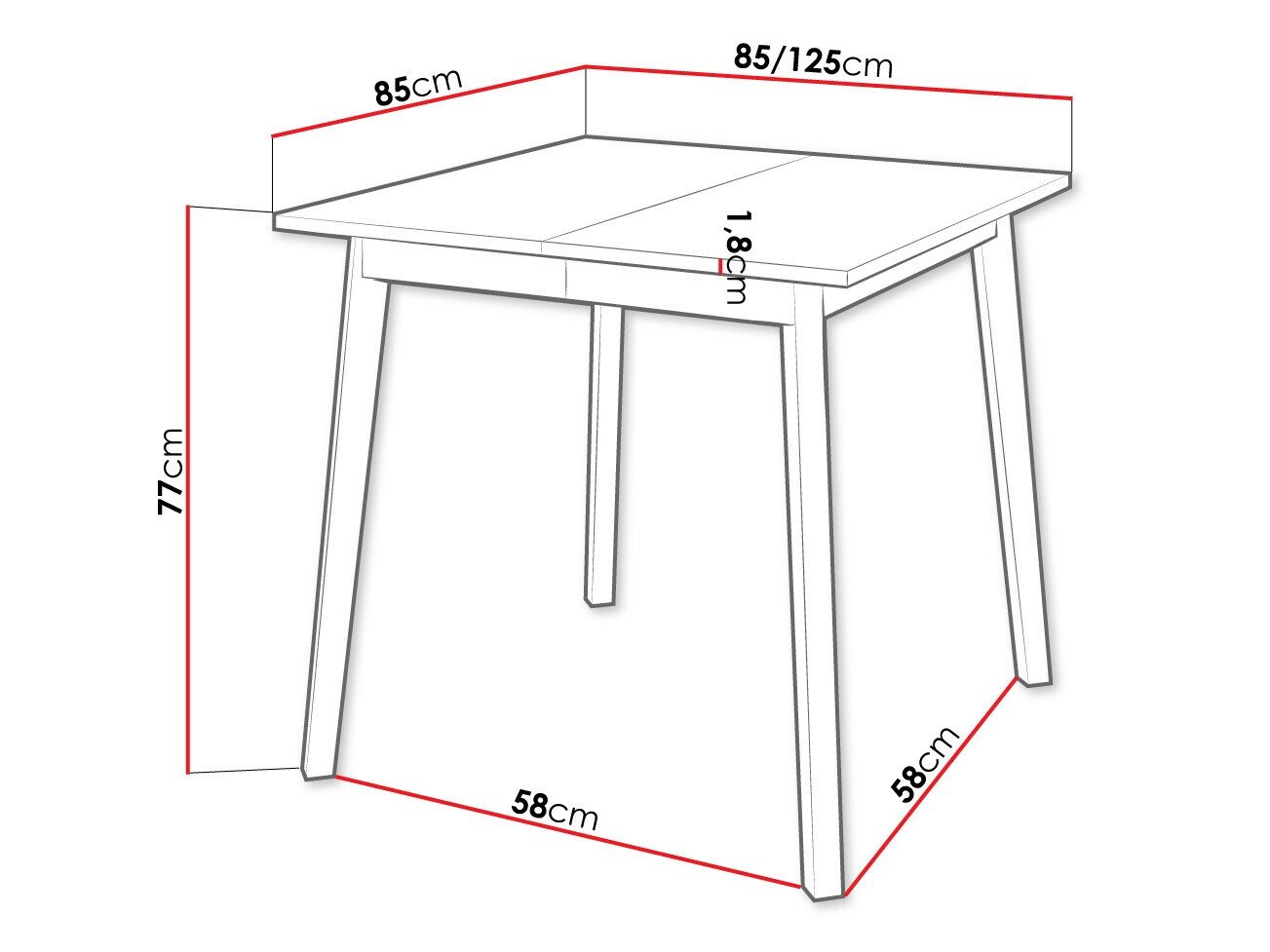 Table Edmond 109 (Marbre gris + Noir)