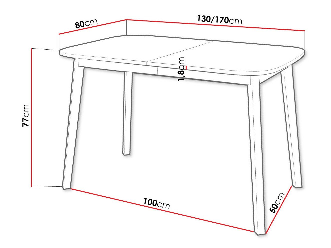 Table Edmond 110 (Blanc + Noir)