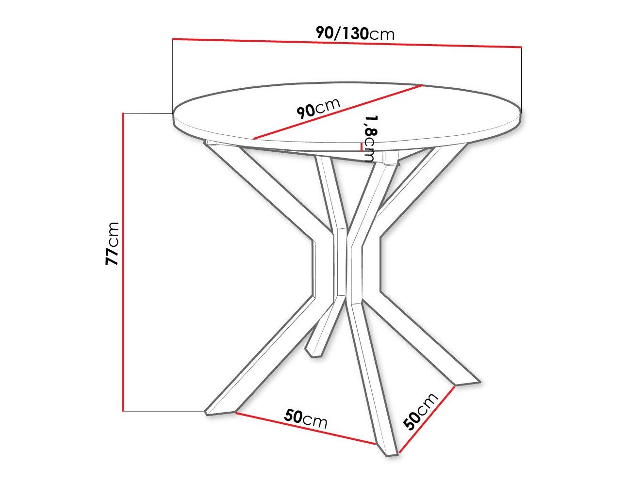 Table Edmond 111 (Blanc + Noir)