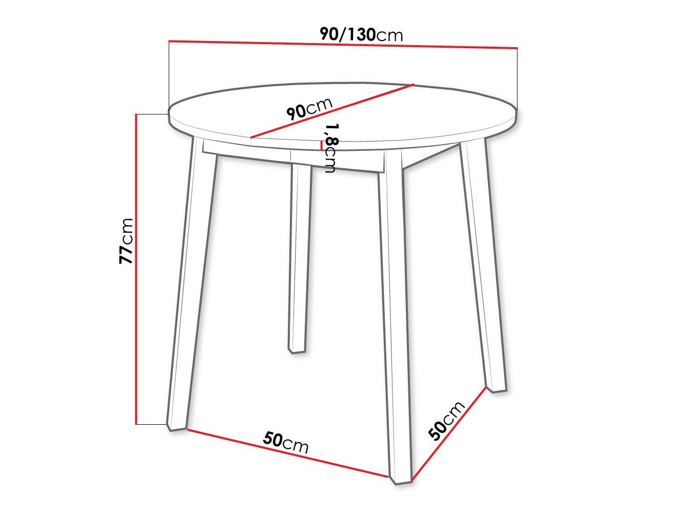 Table Edmond 112 (Blanc + Noir)