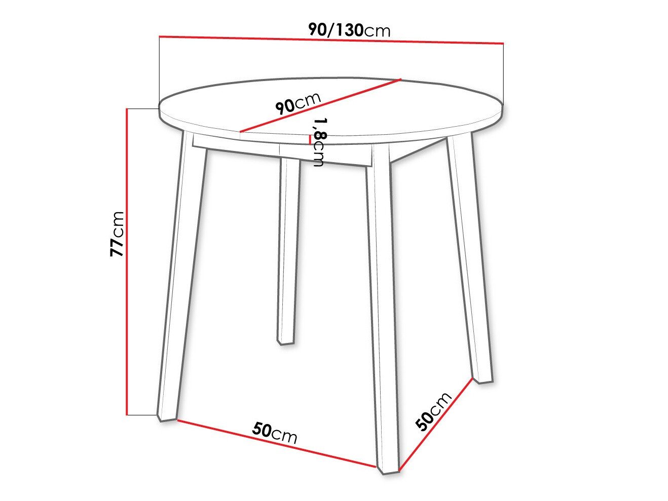 Table Edmond 112 (Marbre gris + Noir)