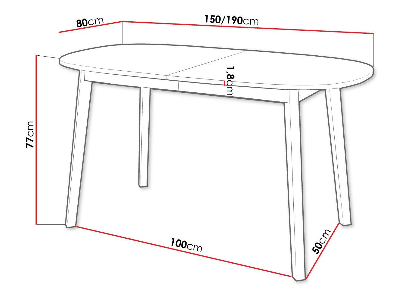Table Edmond 114 (Marbre gris + Noir)