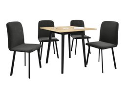 Salle à manger complète Edmond 116 (Chêne doré artisanal + Noir)