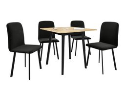 Salle à manger complète Edmond 116 (Chêne doré artisanal + Noir)