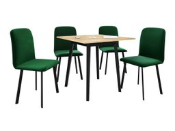 Salle à manger complète Edmond 116 (Chêne doré artisanal + Noir)