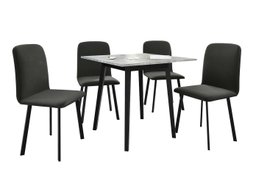 Salle à manger complète Edmond 116 (Marbre gris + Noir)