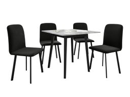 Salle à manger complète Edmond 116 (Marbre gris + Noir)