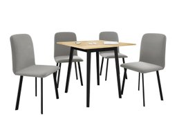 Salle à manger complète Edmond 116 (Chêne doré artisanal + Noir)