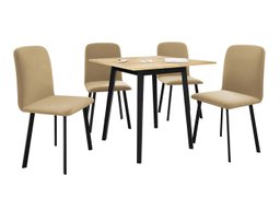 Salle à manger complète Edmond 116 (Chêne doré artisanal + Noir)