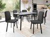 Salle à manger complète Edmond 117 (Marbre gris + Noir)