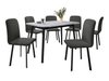 Salle à manger complète Edmond 117 (Marbre gris + Noir)