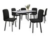 Salle à manger complète Edmond 117 (Marbre gris + Noir)