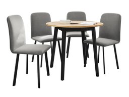 Salle à manger complète Edmond 119 (Chêne doré artisanal + Noir)