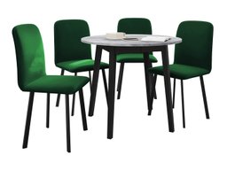 Salle à manger complète Edmond 119 (Marbre gris + Noir)