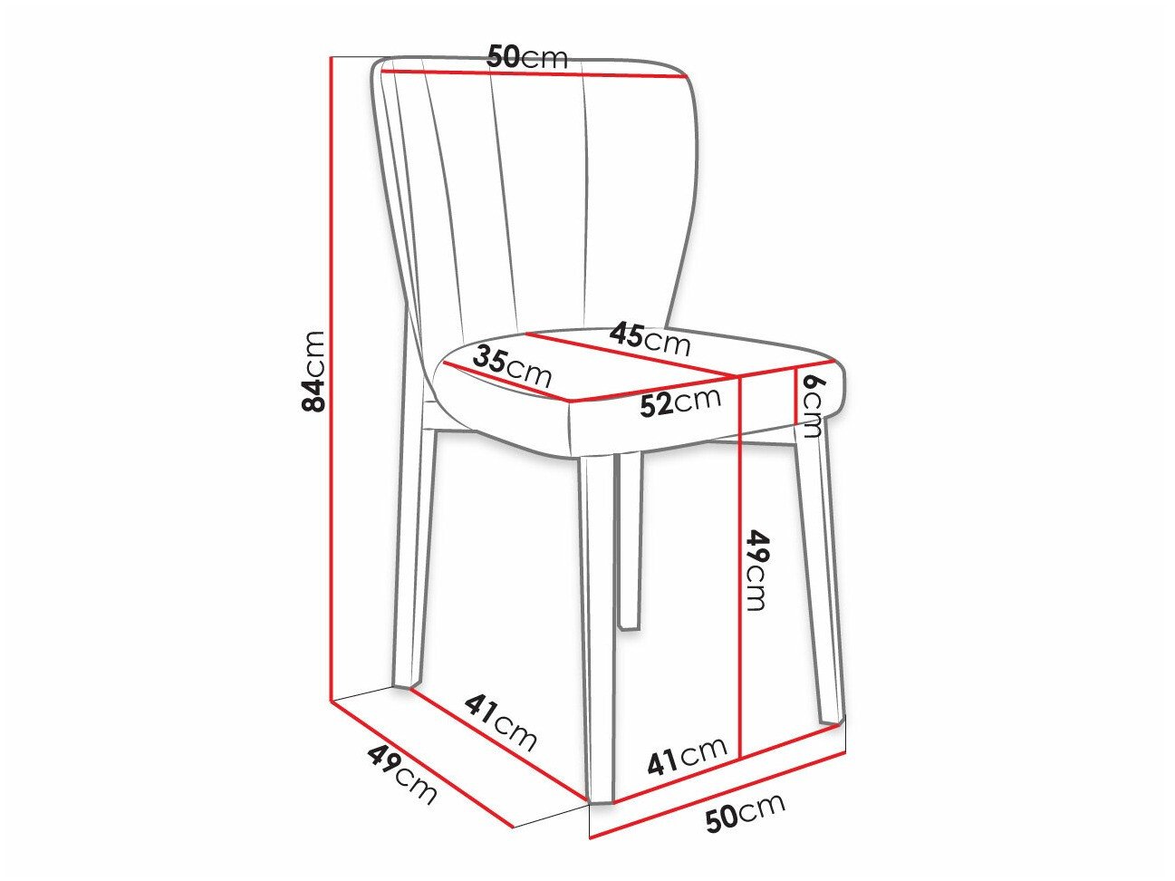 Chaise Racine 130 (Noir + Magic Velvet 2216)