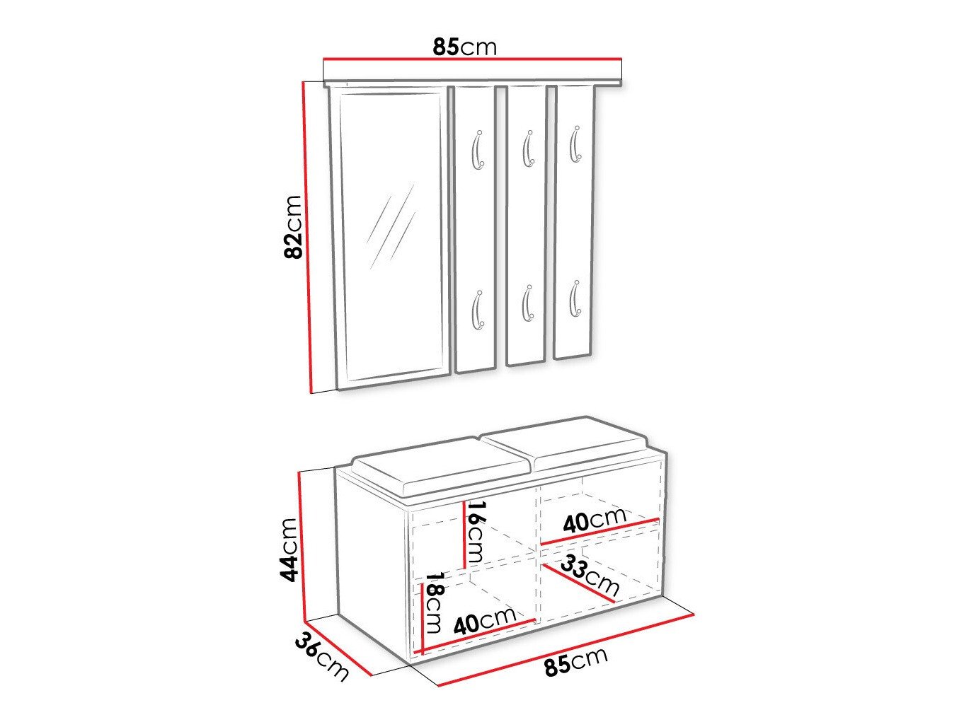 Meuble d'entrée Ferrus (Blanc)