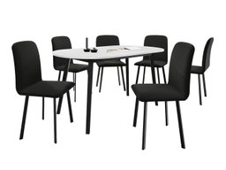 Salle à manger complète Edmond 121 (Blanc + Noir)