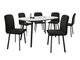 Salle à manger complète Edmond 121 (Blanc + Noir)
