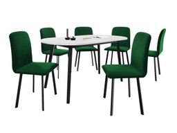 Salle à manger complète Edmond 121 (Blanc + Noir)