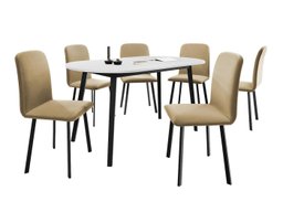 Salle à manger complète Edmond 121 (Blanc + Noir)