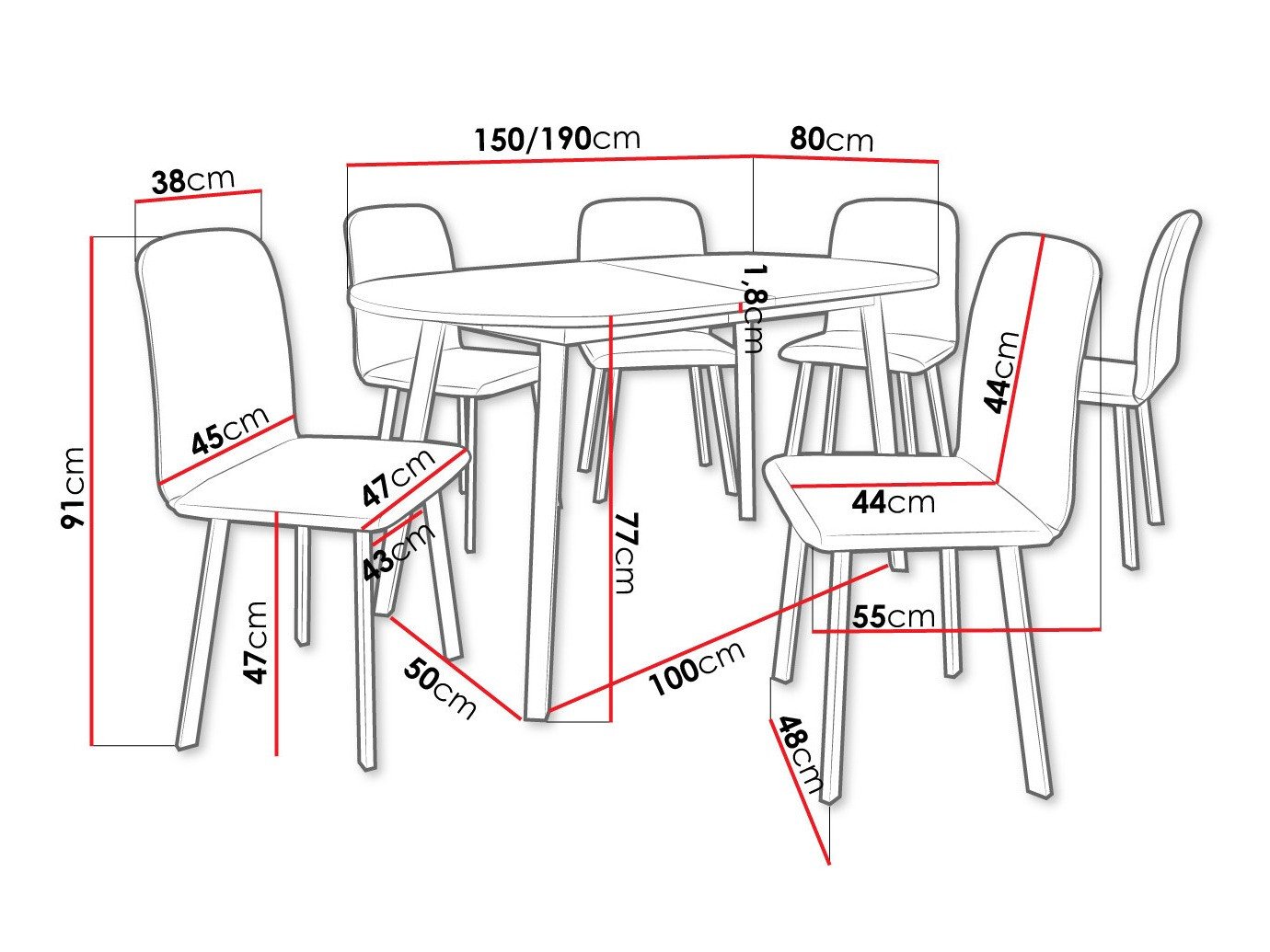Salle à manger complète Edmond 121 (Chêne doré artisanal + Noir)
