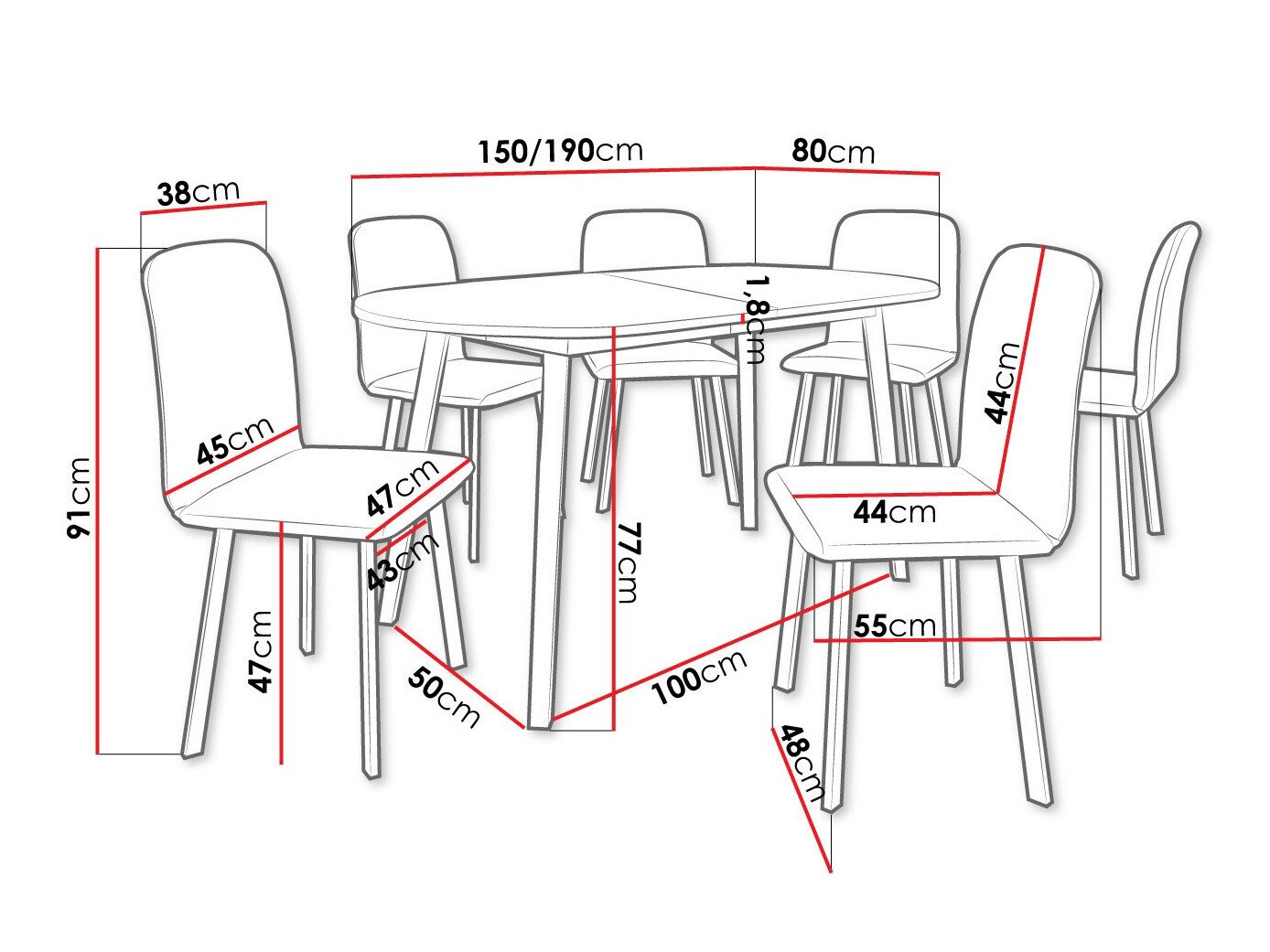Salle à manger complète Edmond 121 (Chêne doré artisanal + Noir)