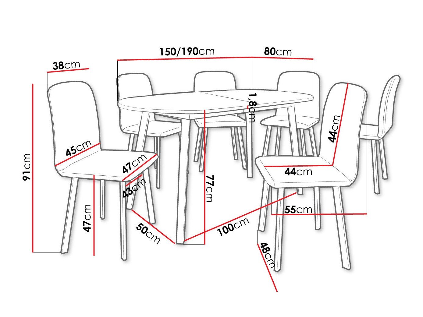 Salle à manger complète Edmond 121 (Chêne doré artisanal + Noir)