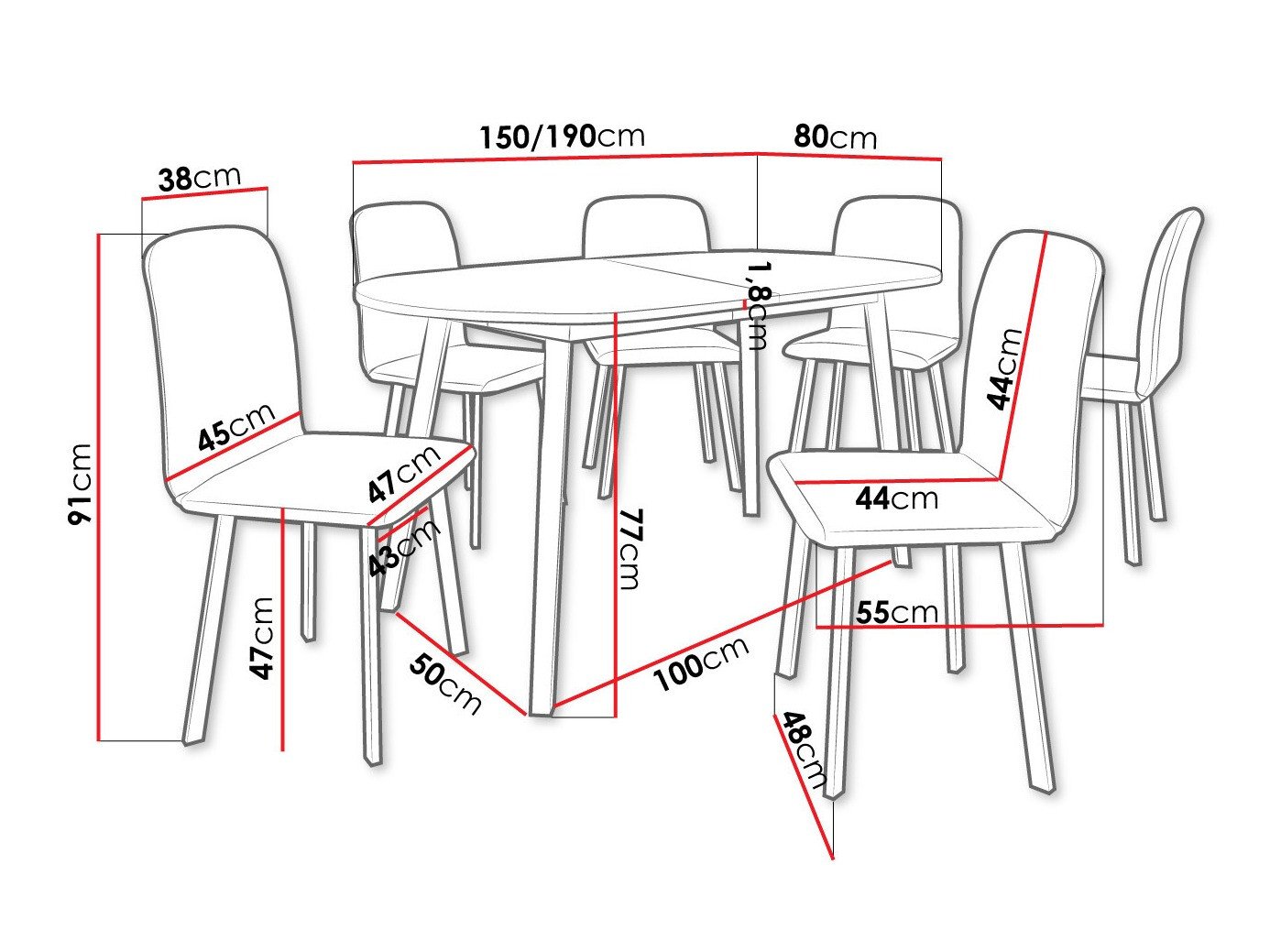 Salle à manger complète Edmond 121 (Chêne doré artisanal + Noir)