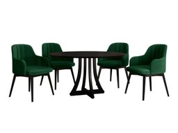 Salle à manger complète Racine 128 (Noir)