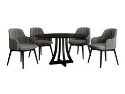 Salle à manger complète Racine 137 (Noir)