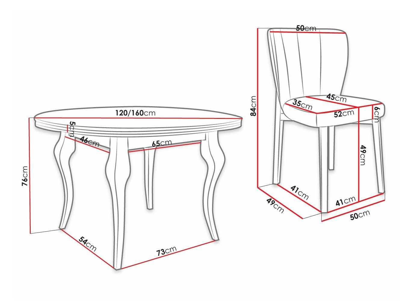 Salle à manger complète Racine 140 (Baloo 2085)