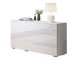 Commode Sarasota 128 (Blanc + Blanc brillant)