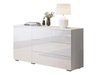 Commode Sarasota 128 (Blanc + Blanc brillant)