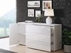 Commode Sarasota 128 (Blanc + Blanc brillant)
